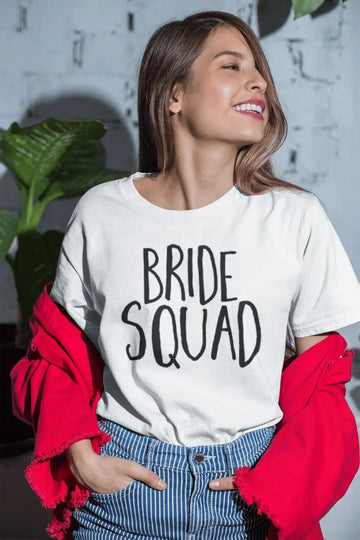 Bride Squad Exclusive White T Shirt for Women | Premium Design | Catch My Drift India