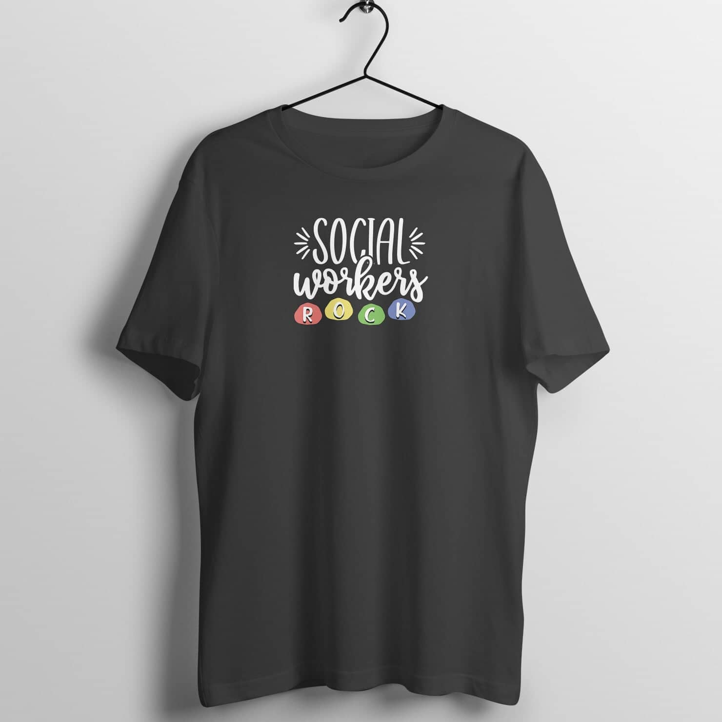 Social Workers Rock Exclusive Real Life Heroes Black T Shirt for