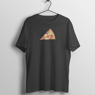 Slice of Pizza Special Matching Couples Black T Shirt for Men and Women