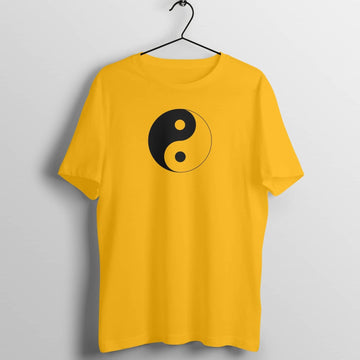 Ying Yang Symbol Exclusive Yellow T Shirt for Men and Women