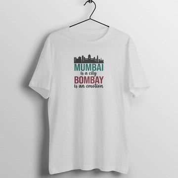 Mumbai is a City Bombay is an Emotion Special Melange Grey T Shirt for Men and Women