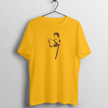 Bruce Lee Fighting Exclusive Golden Yellow T Shirt for Men and Women Printrove Golden Yellow S 