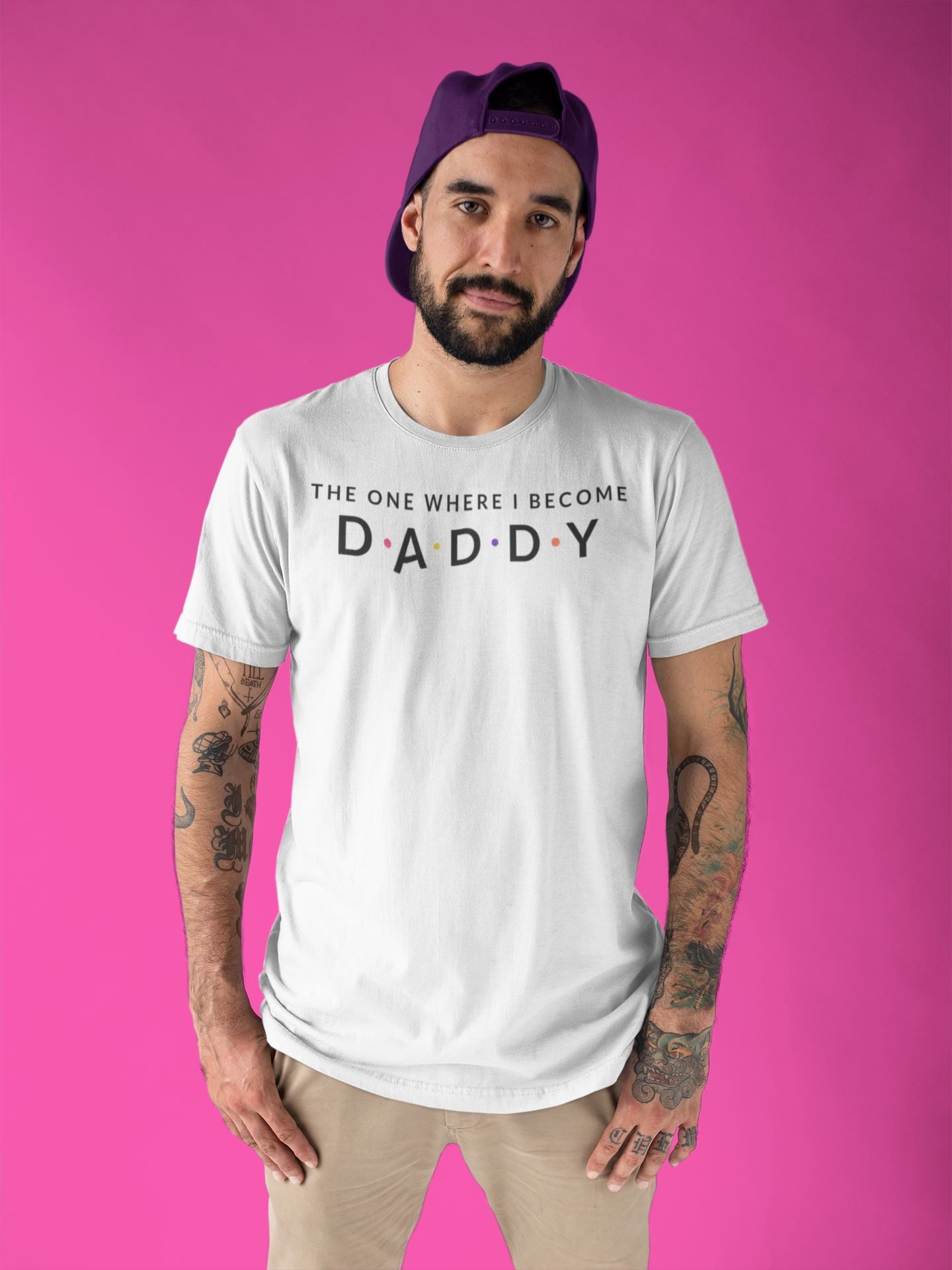 The One Where I Become Daddy Supreme White T Shirt for Men - White / L