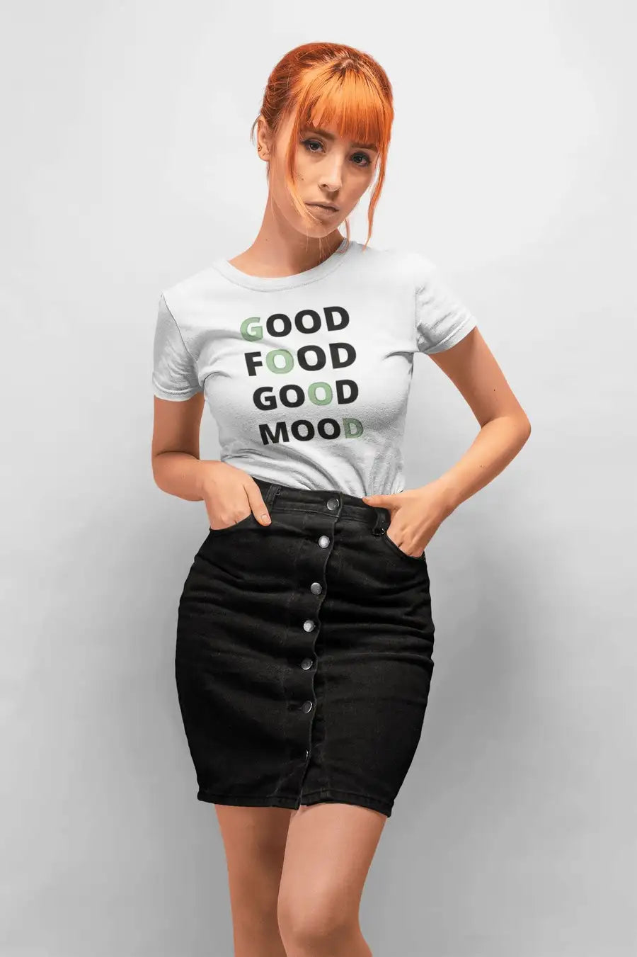 Good Food Good Mood Funny Unisex T Shirt | Premium Design | Catch My Drift India - Catch My Drift India  clothing, general, made in india, shirt, t shirt, trending, tshirt, unisex, white