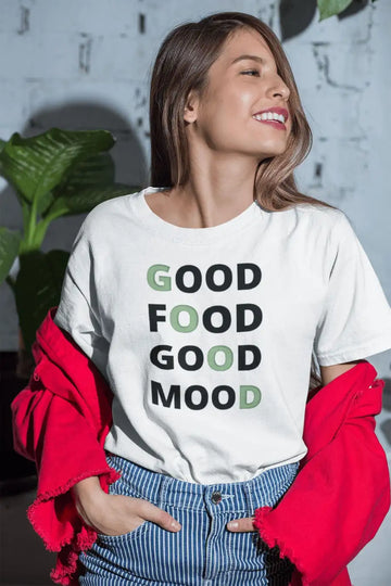 Good Food Good Mood Funny Unisex T Shirt | Premium Design | Catch My Drift India