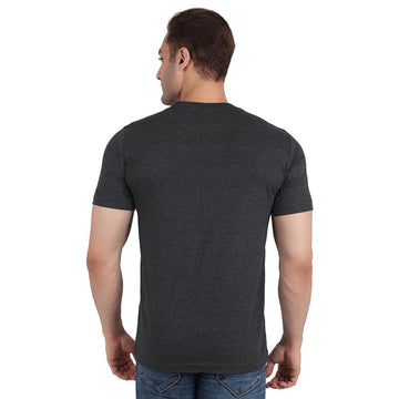 Heather Charcoal Premium Round Neck Half Sleeves Plain T-Shirt For Men