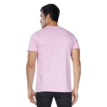 Pink Premium Round Neck Half Sleeves Plain T-Shirt For Men