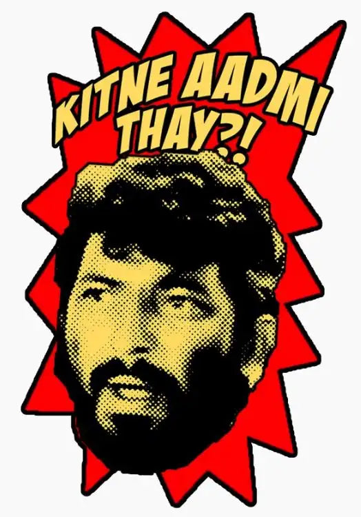 Kitne Aadmi Thay Funny Bollywood Film T Shirts | Premium Design | Catch My Drift India - Catch My Drift India Clothing bollywood, clothing, funny, made in india, shirt, t shirt, tshirt, white