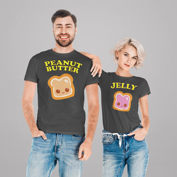 Peanut Butter & Jelly Matching Couple and Friends Black T Shirt for Men and Women