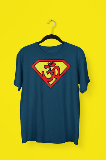 Super Om Symbol Special Navy Blue T Shirt for Men and Women