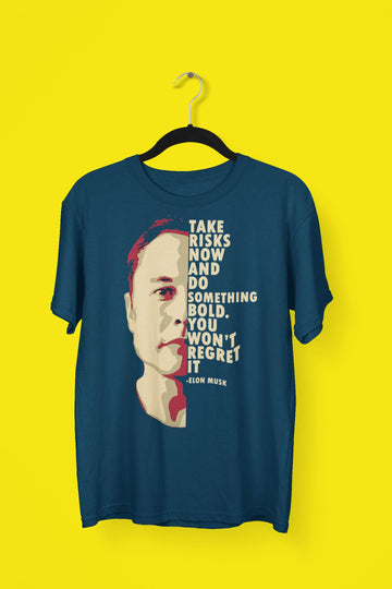 Elon Musk Quote Exclusive Navy Blue T Shirt for Men and Women