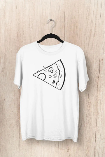 Slice of Pizza White T Shirt for Couples | Premium Design | Catch My Drift India