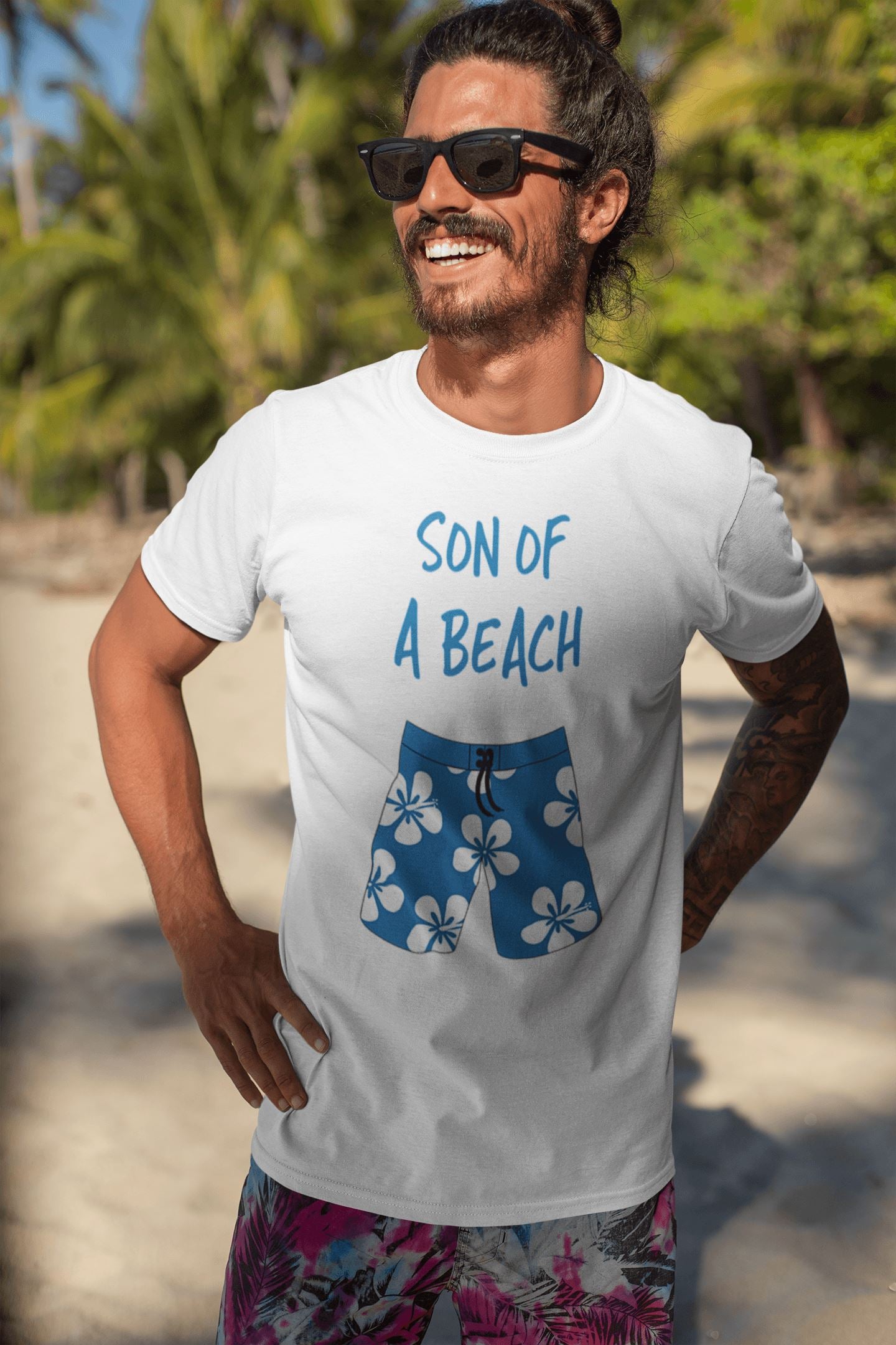 Son of a Beach Funny White T Shirt for Men  Beachwear freeshipping - Catch  My Drift India