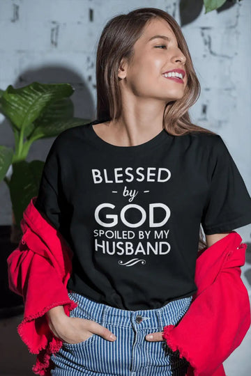 Spoiled By My Husband Black T Shirt / Hoodie for Married Women | Premium Design