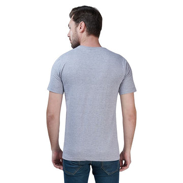 Heather Grey Premium Round Neck Half Sleeves Plain T-Shirt For Men