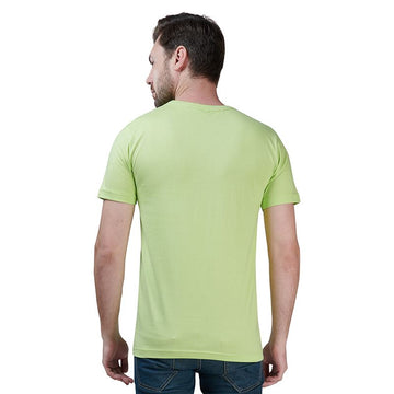 Lime Green Premium Round Neck Half Sleeves Plain T-Shirt For Men