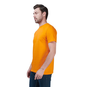 Orange Premium Round Neck Half Sleeves Plain T-Shirt For Men