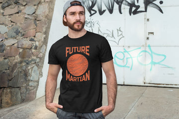 Future Martian Funny Black T Shirt for Men and Women