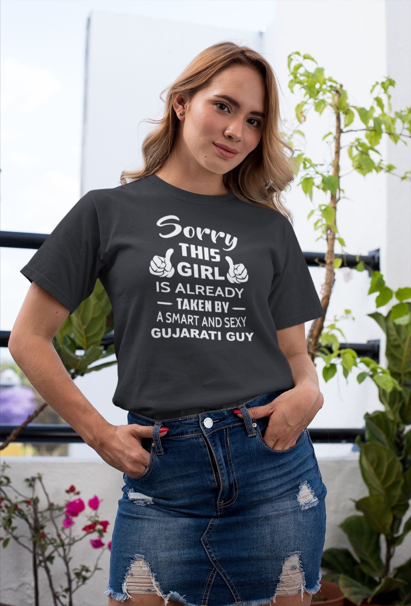 Sorry This Girl is Already Taken By A Smart and Sexy Gujarati Guy Exclusive T Shirt for Women freeshipping - Catch My Drift India