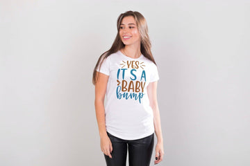 Yes It's a Baby Bump Exclusive White T Shirt for Women