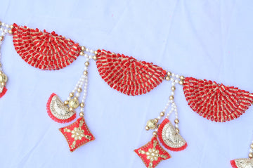 Budget Friendly Red Gotta Patti Bandarwal Toran For Diwali Grah Pravesh Festival Home Decoration