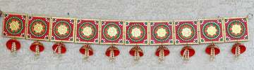 Beautifully Handcrafted Heavy Design Multicolor Kundan  Bandarwal Toran For Diwali Grah Pravesh Festival Home Decoration