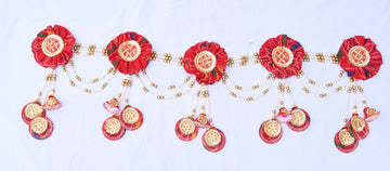 Beautifully Handcrafted Bandhej Gotta Patti Bandarwal Toran For Diwali Grah Pravesh Festival Home Decoration