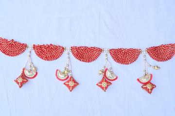 Budget Friendly Red Gotta Patti Bandarwal Toran For Diwali Grah Pravesh Festival Home Decoration