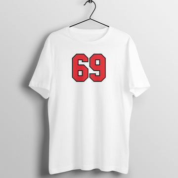 Number 69 Exclusive White T Shirt for Men and Women Printrove White S 