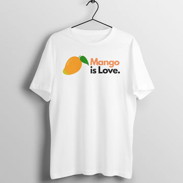 Mango is Love Exclusive White T Shirt for Men and Women Printrove White S 