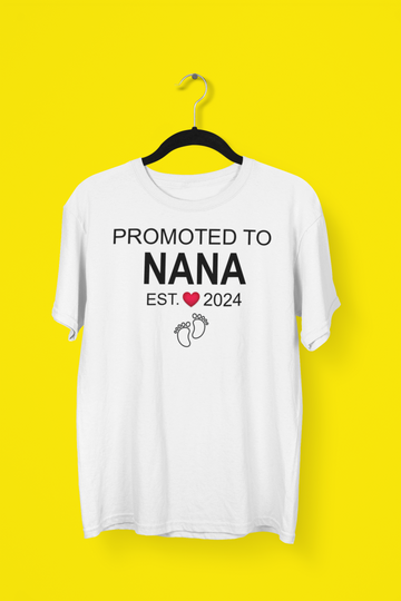 Promoted to Nana Est. 2024 Exclusive White T Shirt for Men