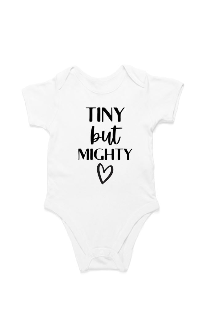 Tiny But Mighty Special White Romper for New Born Babies Romper QIKINK 