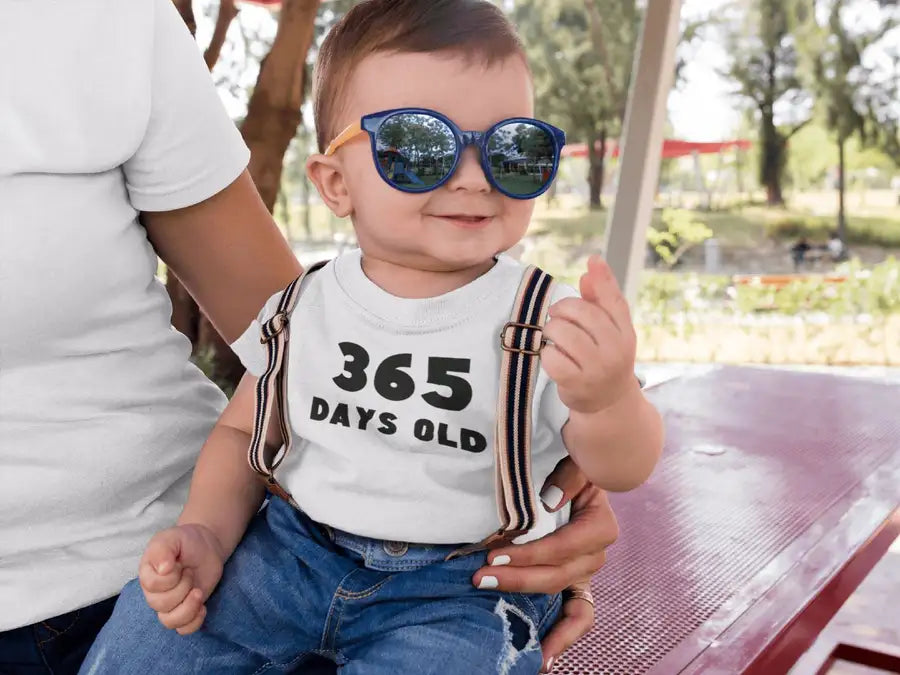 365 Days Old T Shirt for Babies | Premium Design | Catch My Drift India - Catch My Drift India Clothing babies, baby, kids, onesie, onesies, toddlers