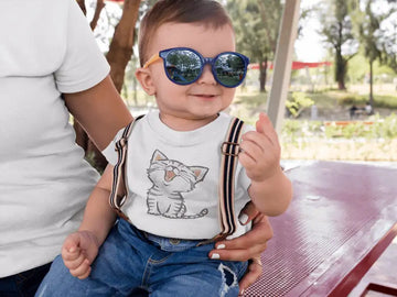 Adorable Cat T Shirt for New Born Babies | Premium Design | Catch My Drift India