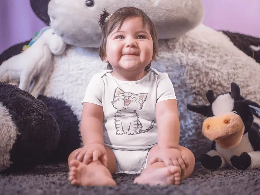 Adorable Cat T Shirt for New Born Babies | Premium Design | Catch My Drift India - Catch My Drift India Clothing babies, baby, kids, onesie, onesies, toddlers