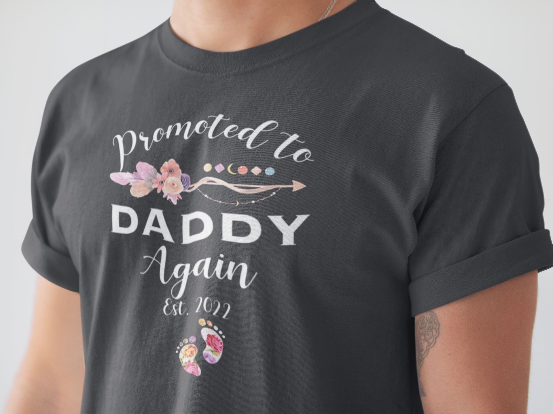Promoted to Daddy Again Est. 2022 Special Black T Shirt for Men freeshipping - Catch My Drift India