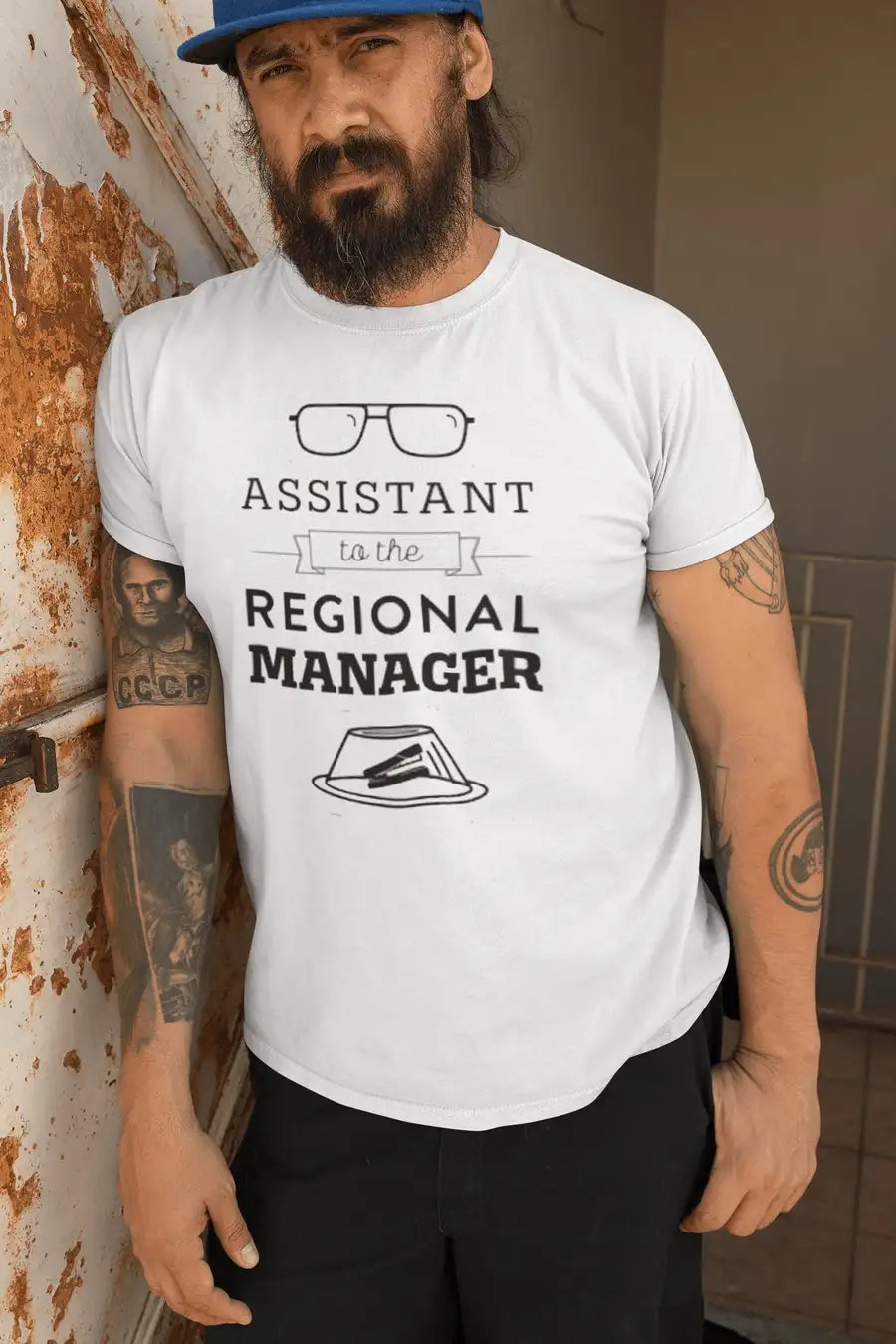"Assistant to the Regional Manager" White Funny T Shirt For Men | Premium Design | Catch My Drift India - Catch My Drift India Clothing clothing, funny, made in india, office, shirt, t shirt,