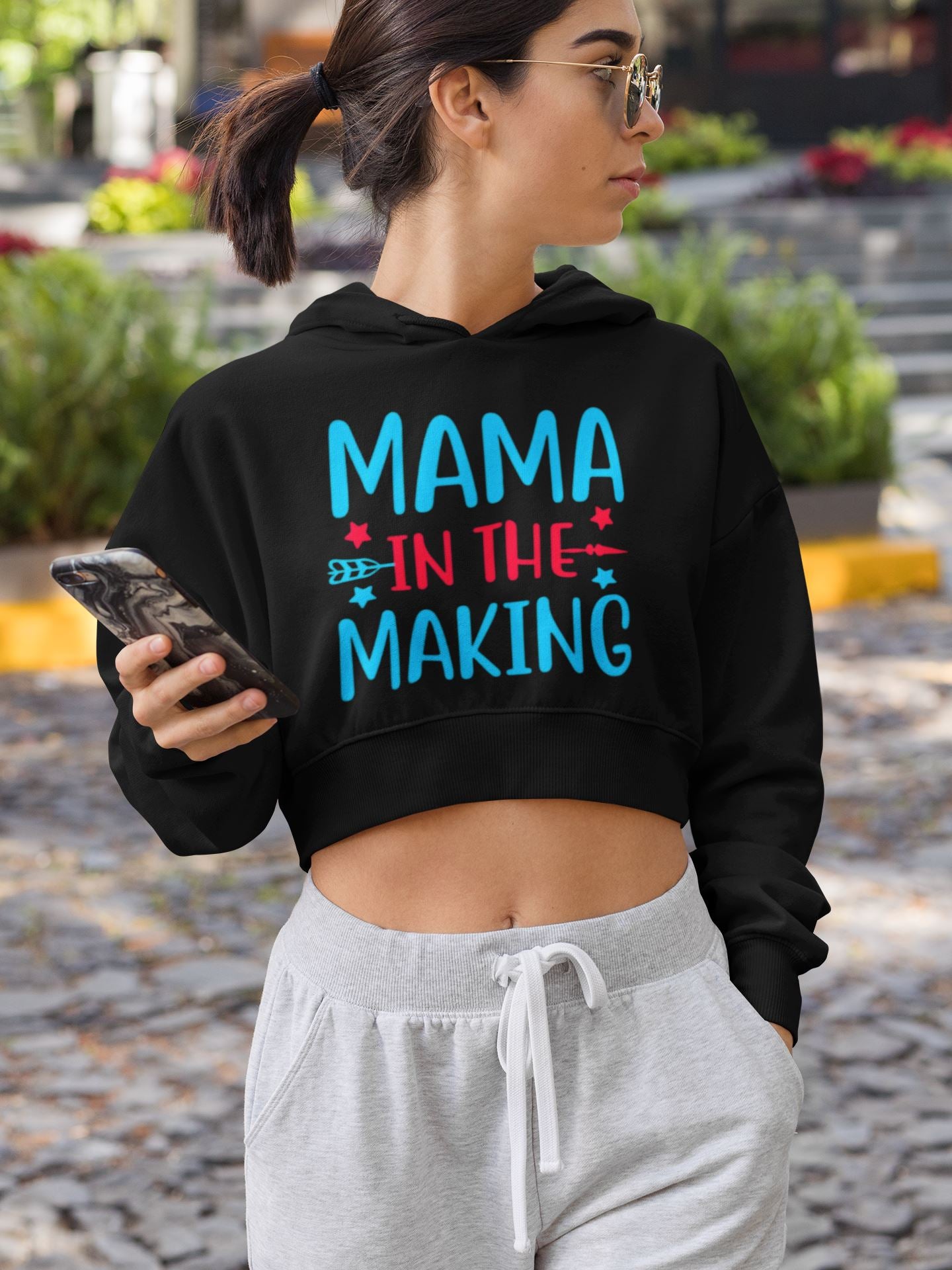 Mommy in the Making Exclusive Crop Top Hoodie for Women freeshipping - Catch My Drift India