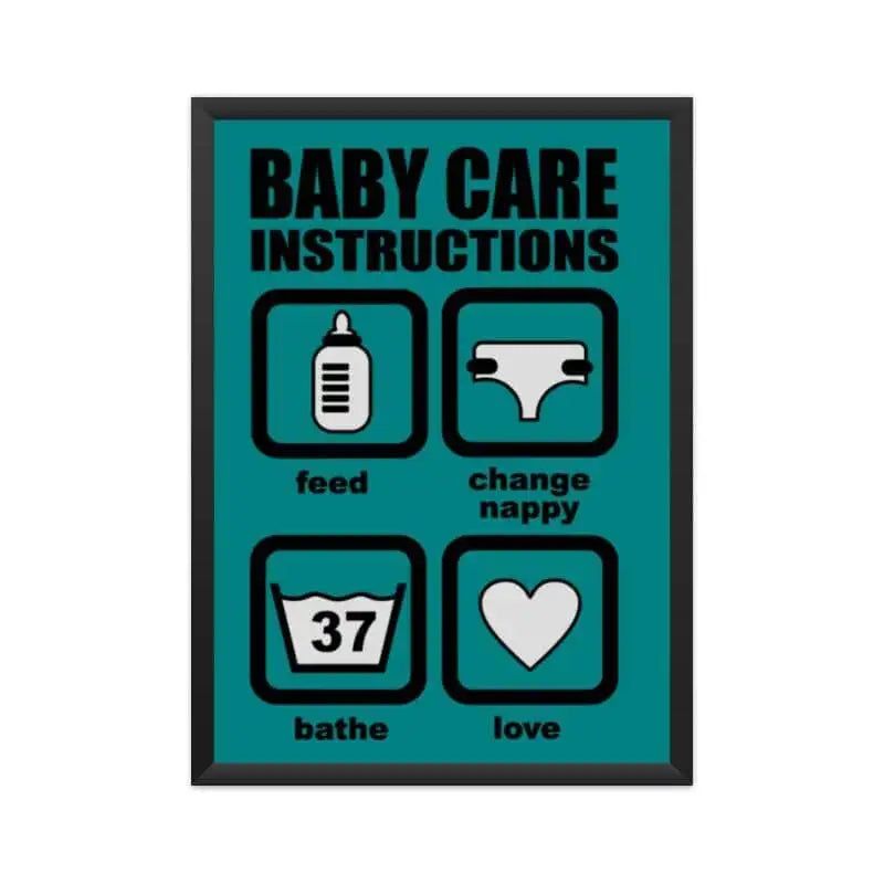 Baby Care Instructions Exclusive Poster Art for New Mothers | Premium Design | Catch My Drift India - Catch My Drift India  babies, baby, dad, mom, onesie, onesies, parents, posters, toddlers