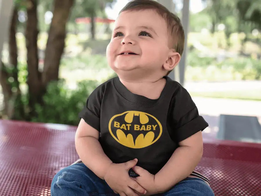 Bat Baby Exclusive T Shirt for Babies | Premium Design | Catch My Drift India - Catch My Drift India Clothing babies, baby, batman, black, clothing, kids, made in india, onesie, onesies, shir