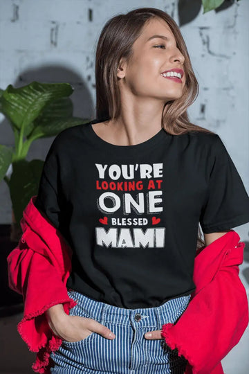 Blessed Mami Black T Shirt for Female Relatives | Premium Design | Catch My Drift India