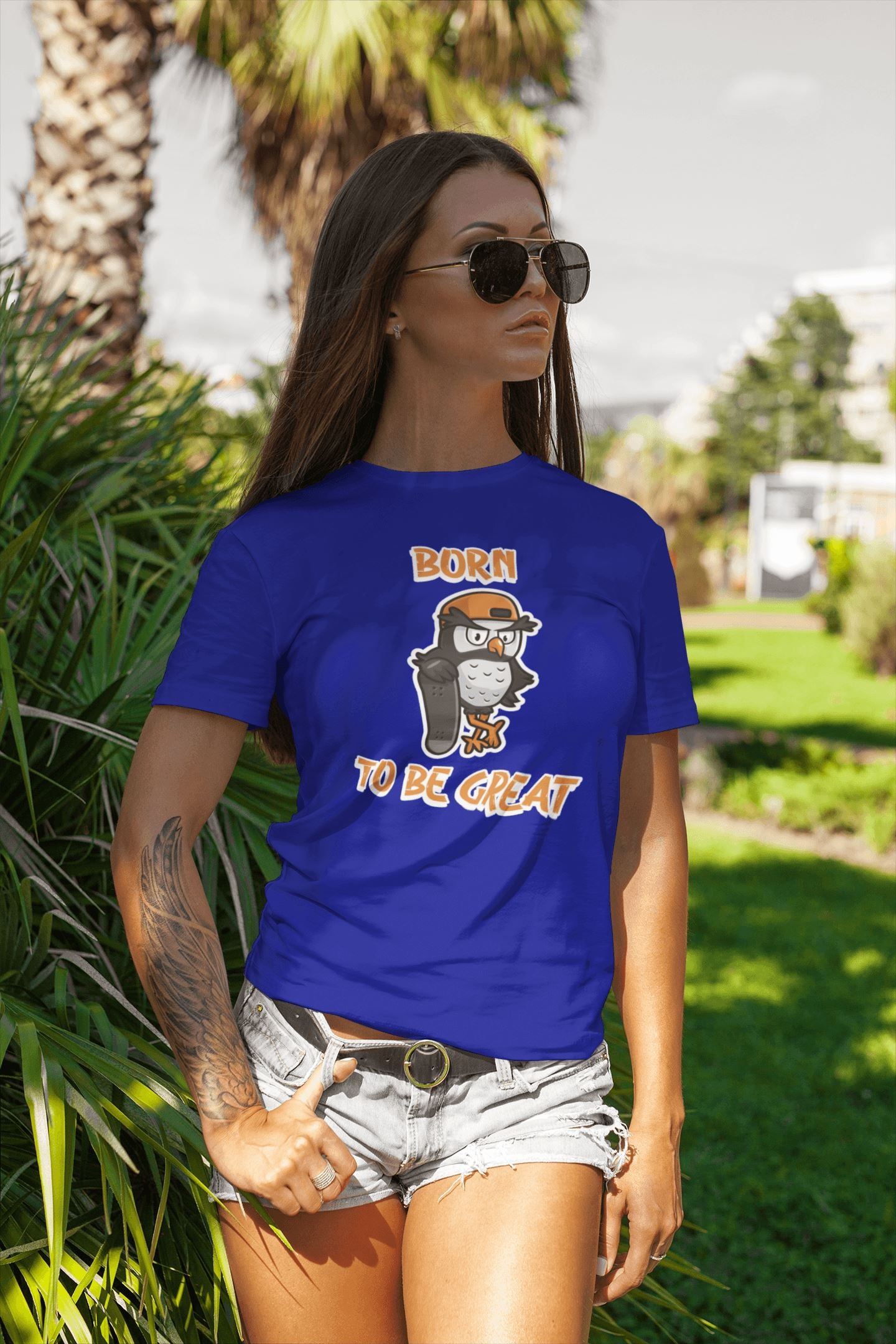 Born To Be Great Funky Ullu T Shirt for Men and Women | Premium Design | Catch My Drift India - Catch My Drift India  black, blue, clothing, female, funny, general, made in india, shirt, t sh