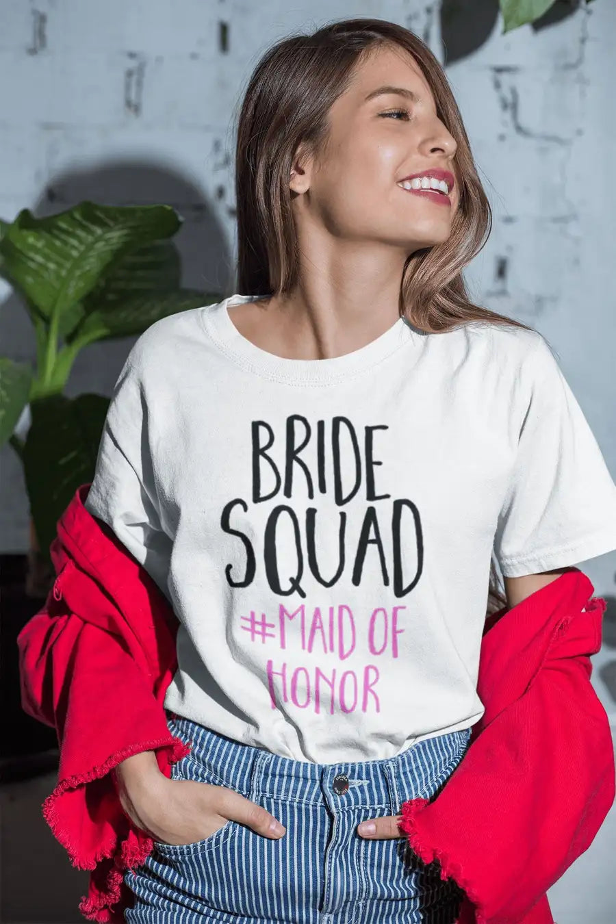 Bride Squad Exclusive T Shirt for Maid of Honor | Premium Design | Catch My Drift India - Catch My Drift India Clothing clothing, female, made in india, shirt, t shirt, tshirt, wedding, white