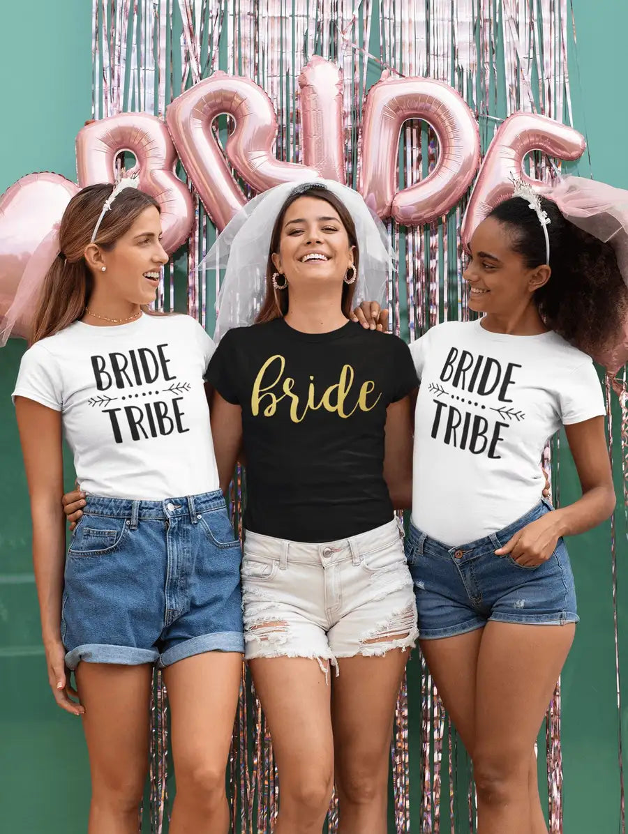 Bride Tribe Exclusive T Shirt for Women | Premium Design | Catch My Drift India - Catch My Drift India Clothing black, clothing, made in india, shirt, t shirt, tshirt, wedding