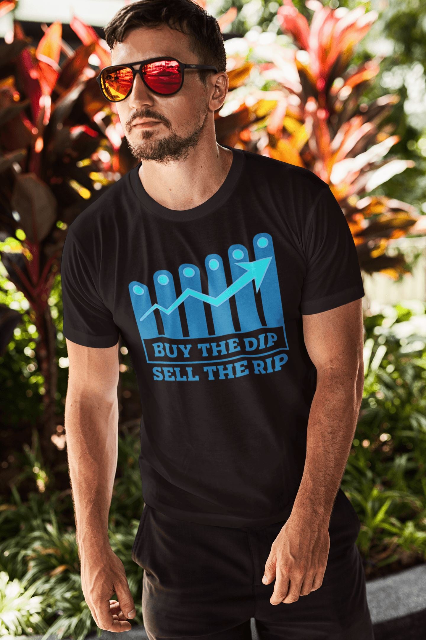 Buy The Dip Sell The Rip Premium Black T Shirt for Men and Women - Catch My Drift India  black, clothing, general, made in india, nifty, sensex, shirt, stock market, t shirt, trader, trading,