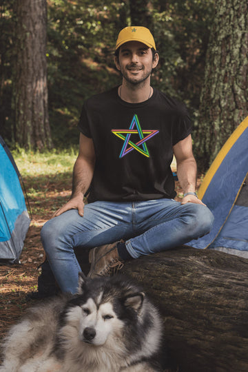 Coloured Star Illusion T Shirt for Men and Women | Premium Design | Catch My Drift India - Catch My Drift India  black, clothing, female, made in india, optical illusion, shirt, t shirt, tren