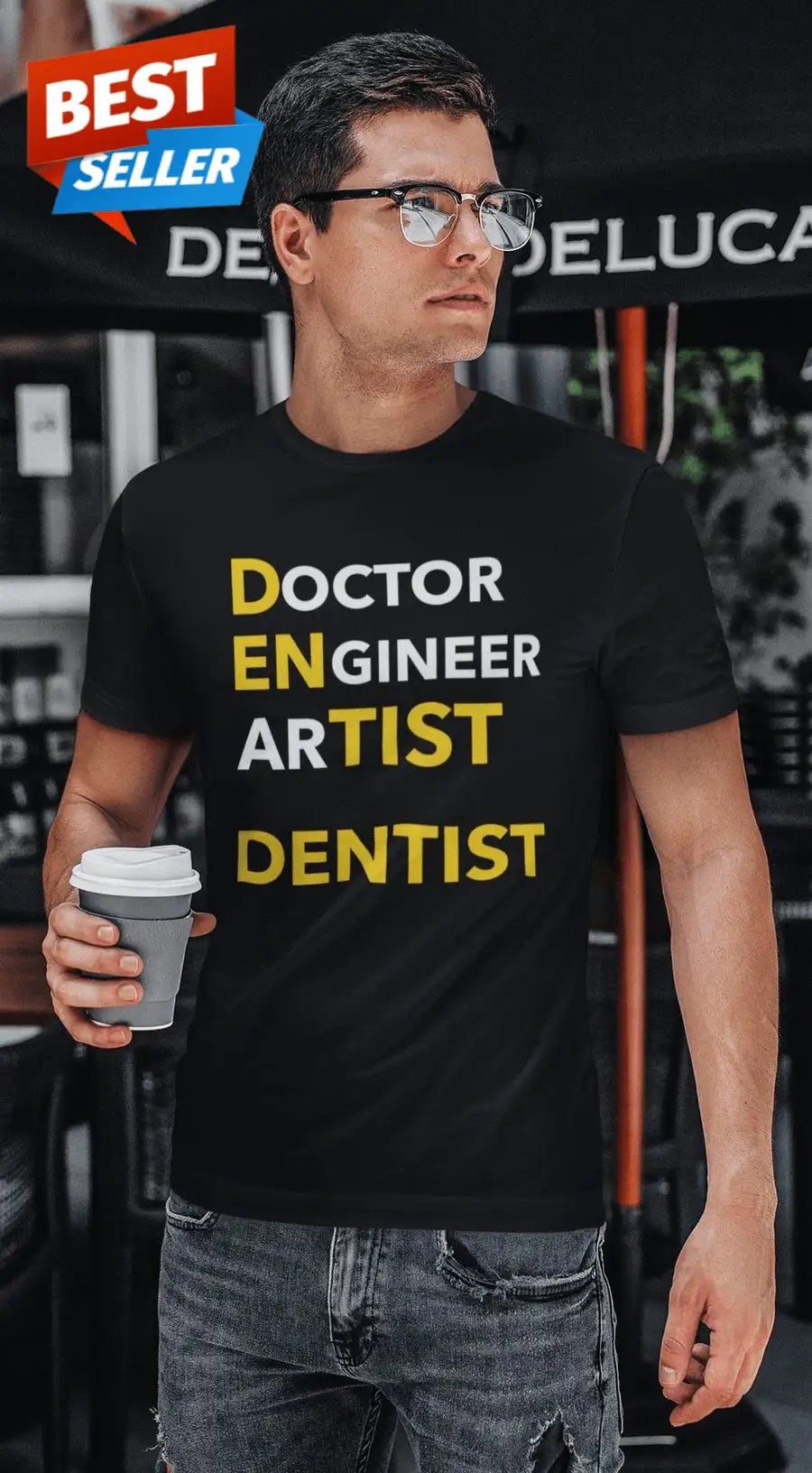 Dentist "DEA" T-Shirt for Men | Premium Design | Catch My Drift India - Catch My Drift India Clothing black, clothing, dentist, made in india, shirt, t shirt, tshirt