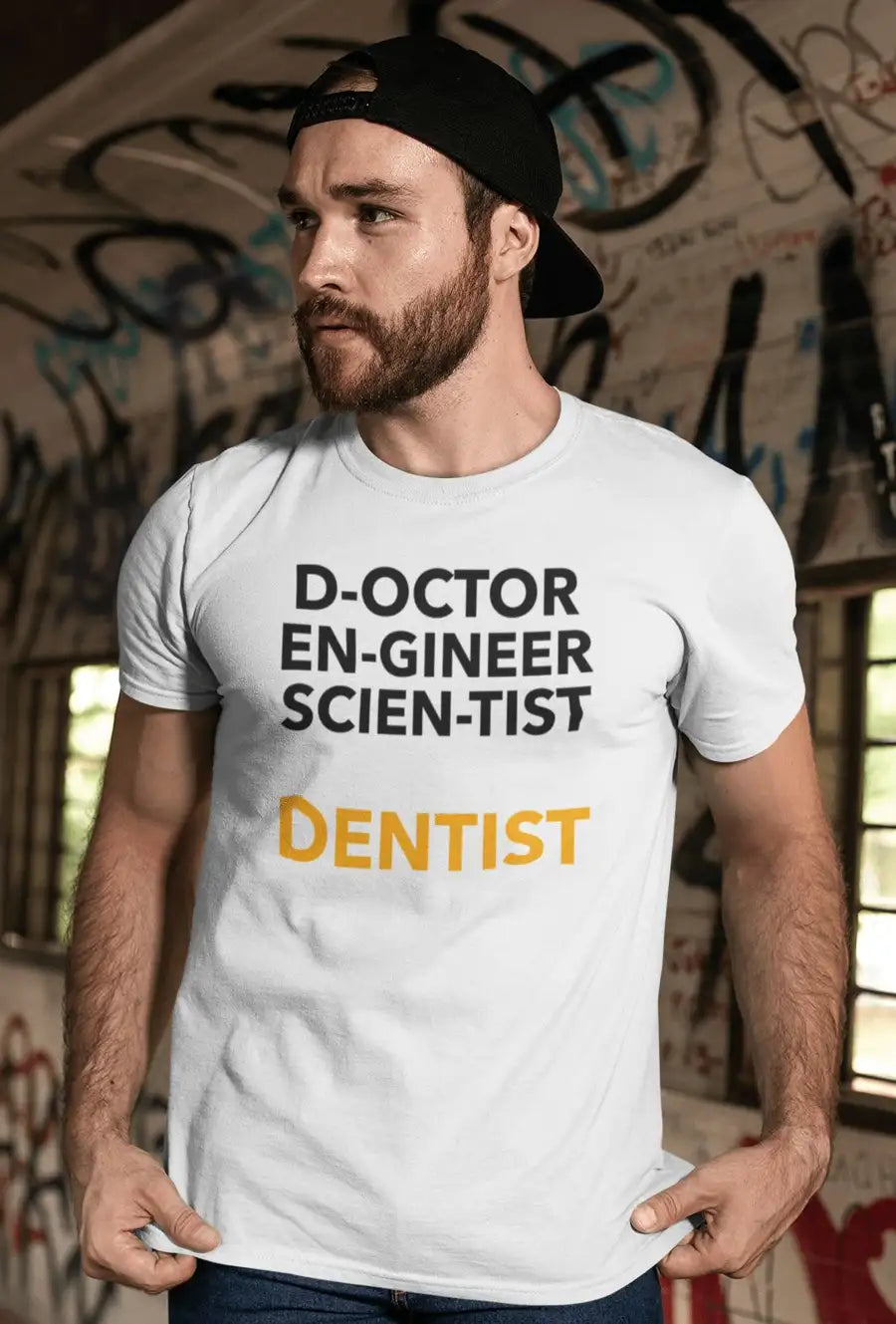 Dentist "Pioneer of 3 Skills" White T-Shirt | Premium Design | Catch My Drift India - Catch My Drift India Clothing clothing, dentist, made in india, shirt, t shirt, tshirt, white