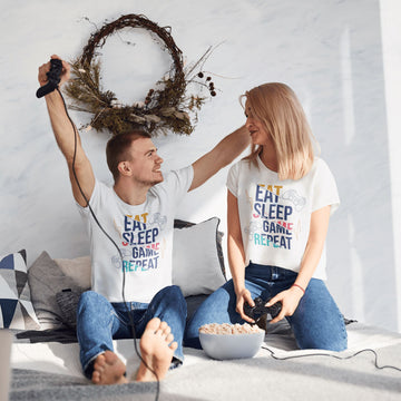 Eat Sleep Game Repeat Exclusive White T Shirt for Gamer Men and Women