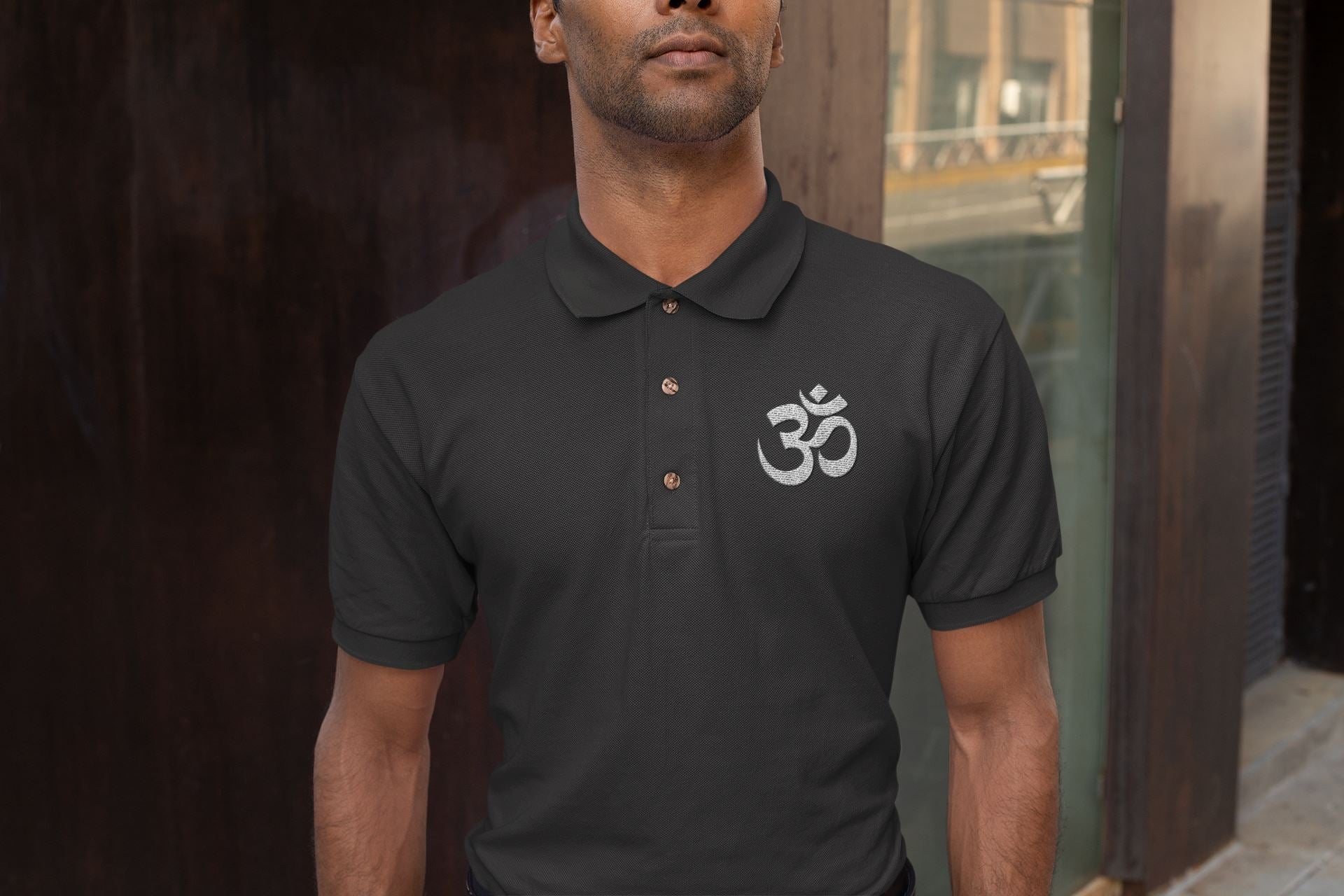 Aum Exclusive Spiritual Black Polo T Shirt for Men Shirts & Tops Printrove 